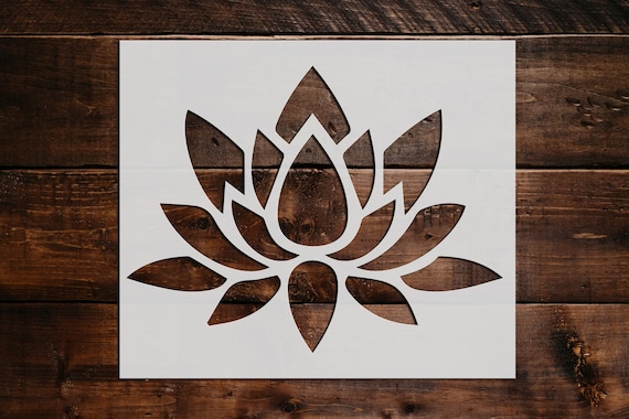 Lotus Flower Stencil Reusable Lotus Flower Stencil Art - Etsy