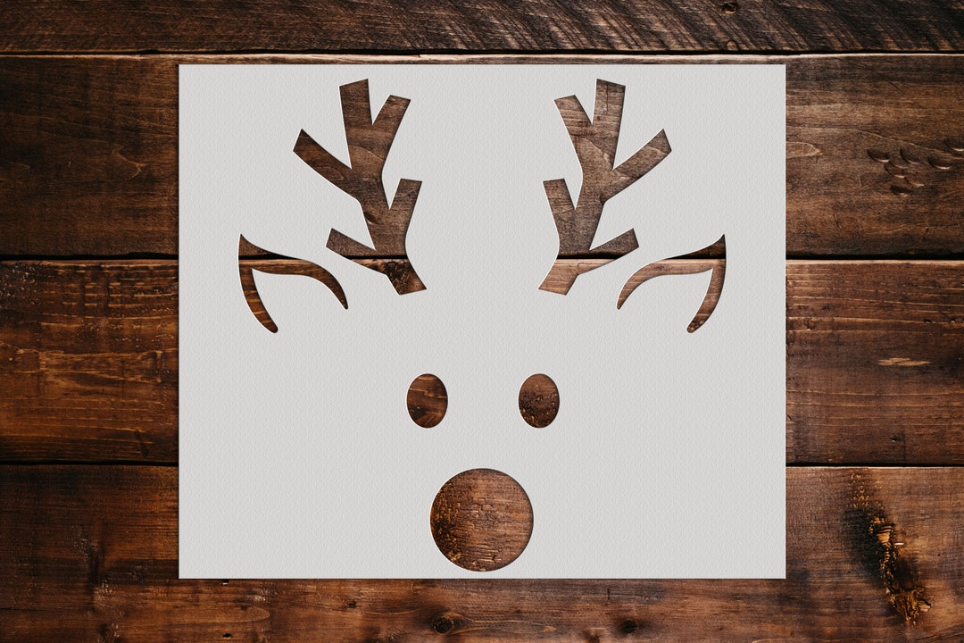 Cute Reindeer Face Stencil - Reusable Stencil - Art Stencil - DIY Craft ...