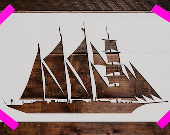 Sailing Ship Stencil, Reusable Sailing Ship Stencil, Art Stencil, DIY Craft Stencil, Large Sailing Ship Wall Stencil