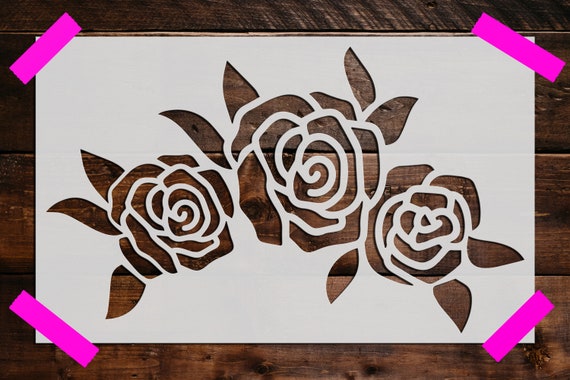 cuadro #acrilico #flores #simples #rosadas #stencil #stencil