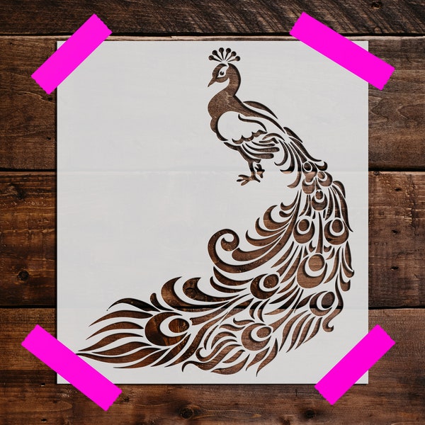 Peacock Wall Stencil Etsy