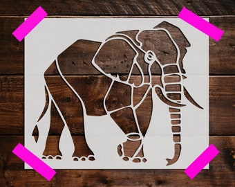 Elephant Walking Stencil, Reusable Elephant Stencil, Art Stencil, DIY Craft Stencil, Large Elephant Walking Stencil, Wall Stencil, Elephant
