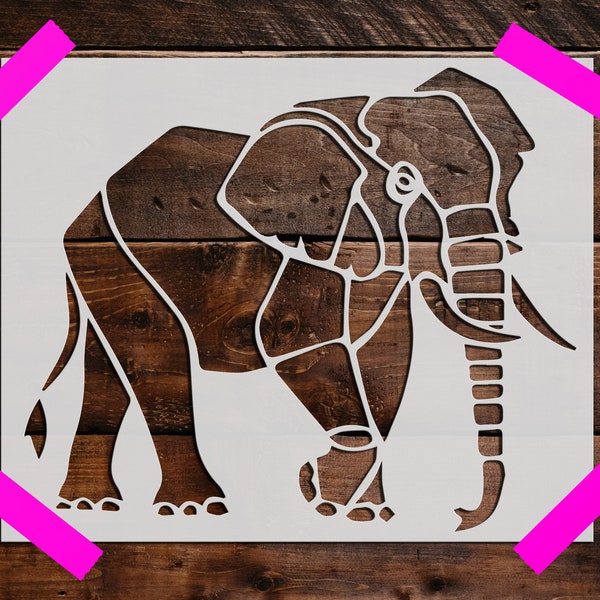 Elephant Walking Stencil, Reusable Elephant Stencil, Art Stencil, DIY Craft Stencil, Large Elephant Walking Stencil, Wall Stencil, Elephant