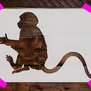 Monkey Stencil - Reusable Monkey Stencil - DIY Craft Stencil, Painting Stencil, Large Monkey  Wall Stencil