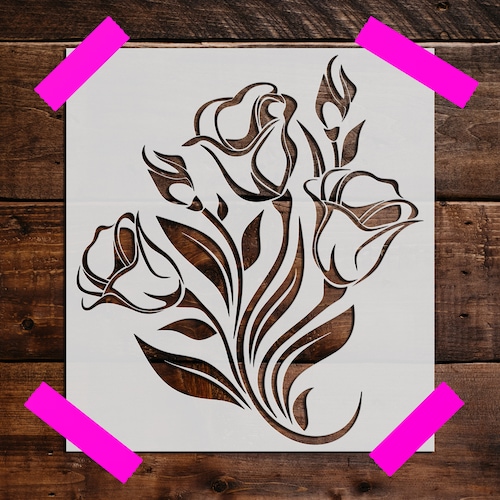Flowers Stencil Reusable Flowers Stencil DIY Craft Stencil Etsy