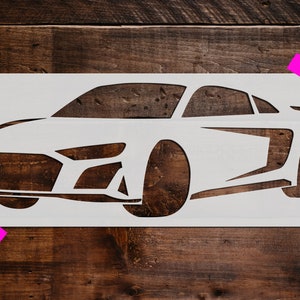 Sports Car Stencil - Reusable Sports Car Stencil - Art Stencil - DIY Craft Stencil - Painting Stencil - Large Sports Car Stencil -Cars