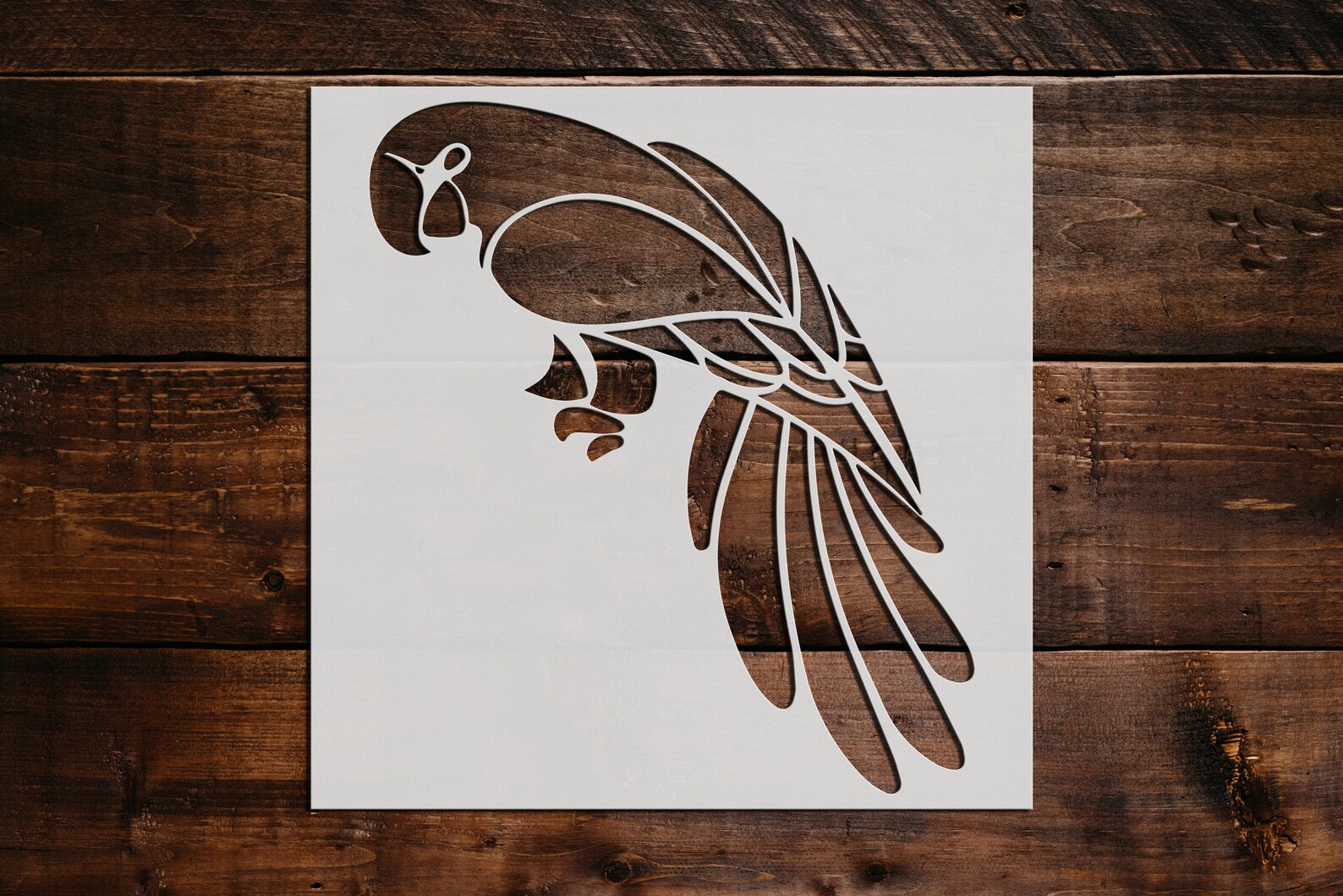 parrot-stencil-reusable-parrot-stencil-art-stencil-diy-etsy