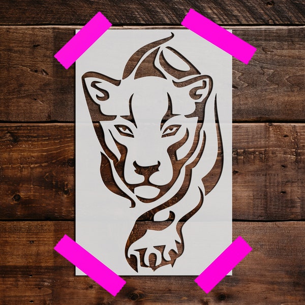 Lion Stencil - Reusable Lion Stencil - DIY Craft Stencil, Painting Stencil, Large Lion Wall Stencil