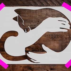 Cat Stencil, Reusable Cat Stencil,  DIY Craft Stencil, Large Cat Stencil, Wall Stencil