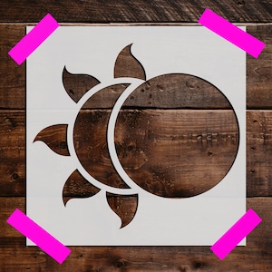 Sun and Moon Stencil, Reusable Sun and Moon Stencil, Art Stencil - DIY Craft Stencil, Painting Stencil, Sun and Moon Stencil, Wall Stencil