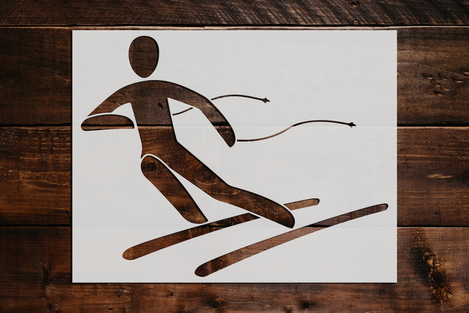 Skiing Stencil Reusable Skiing Stencil DIY Craft Stencil Etsy
