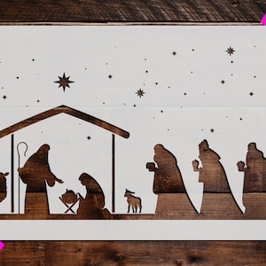 Nativity Scene Stencil - Reusable Nativity Scene Stencil - Art Stencil - DIY Craft Stencil - Nativity Scene Stencil - Nativity Scene Stencil