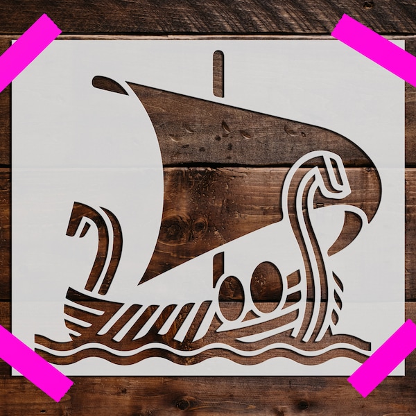 Viking Ship Stencil, Reusable Viking Ship Stencil, Art Stencil, DIY Craft Stencil, Large Viking Ship Wall Stencil