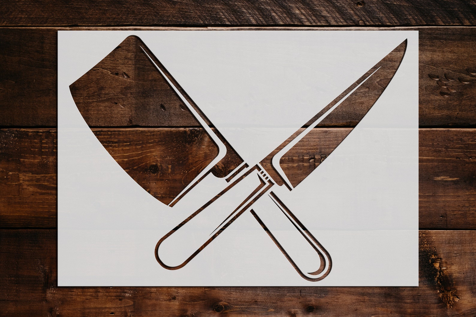 Knife and Cleaver Stencil Reusable Knife and Cleaver Stencil Etsy