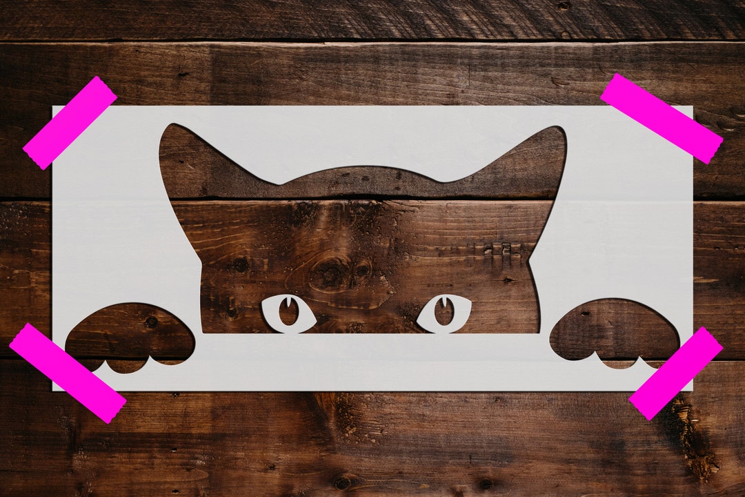 Peeking Cat Stencil Reusable Peeking Cat Stencil-diy Craft