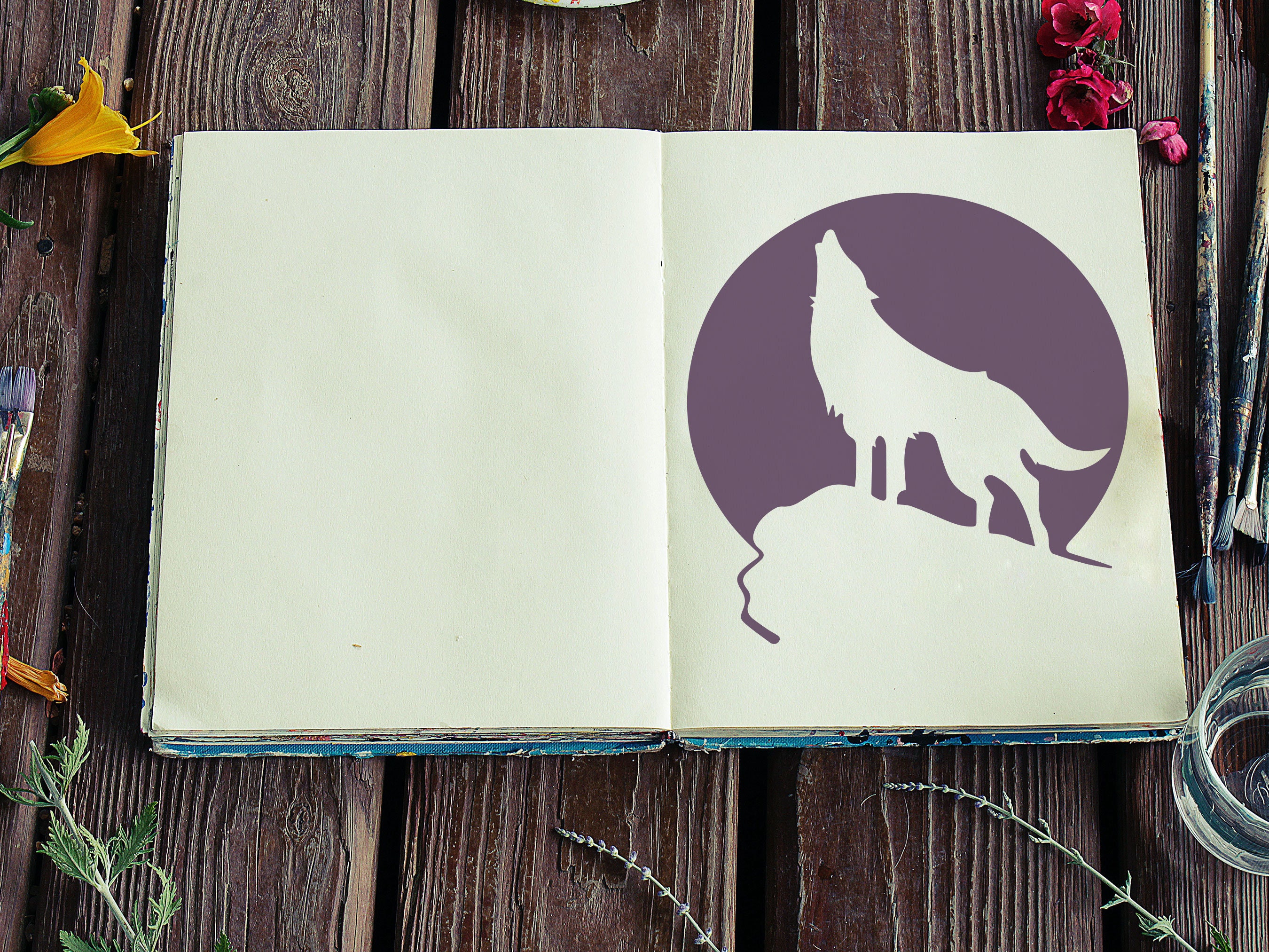 Howling Wolf Stencil Reusable Howling Wolf Stencil Art - Etsy