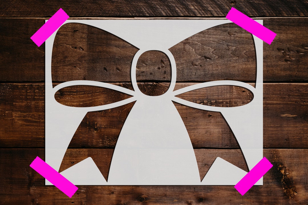 Bow Stencil, Reusable Bow Stencil, DIY Craft Stencil, Large Bow Stencil