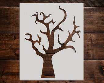 Tree Stencil - Reusable Tree Stencil - Art Stencil - DIY Craft Stencil  - Reusable Large Tree Stencil - Wall Stencil - Halloween Stencil