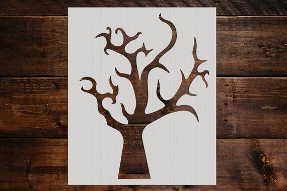 Tree Design Stencil, Reusable Tree Design Stencil, Art Stencil, DIY Craft  Stencil, Large Tree Design Stencil