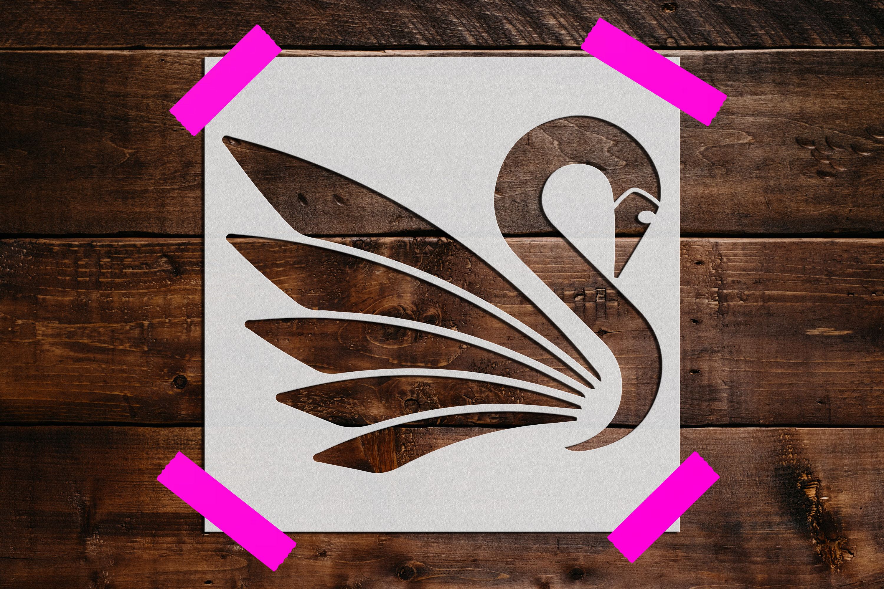FINGERINSPIRE Swan Wall Stencil 11.7x8.3 Inch - Reusable PET Template For Painting On Walls, Fabric, Furniture