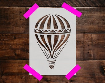 Hot Air Balloon Stencil - Reusable Hot Air Balloon Stencil - Art Stencil - DIY Craft Stencil,  Large Hot Air Balloon Wall Stencil