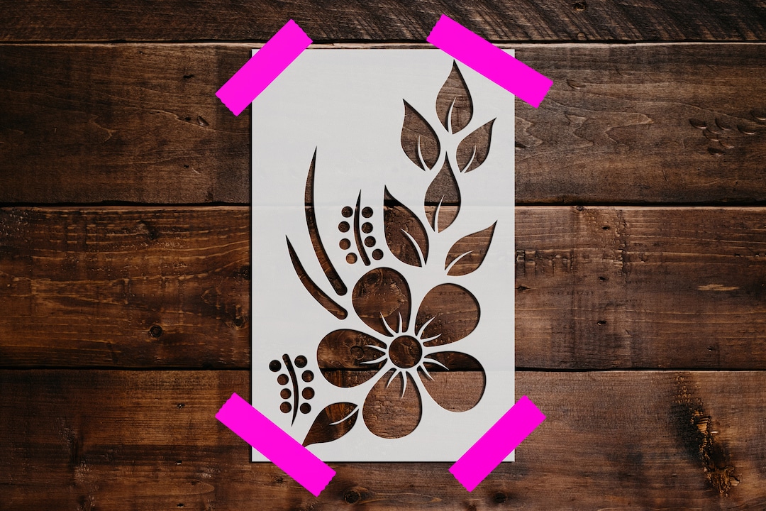 Flower and Leaves Stencil Reusable Flower and Leaves Stencil Art