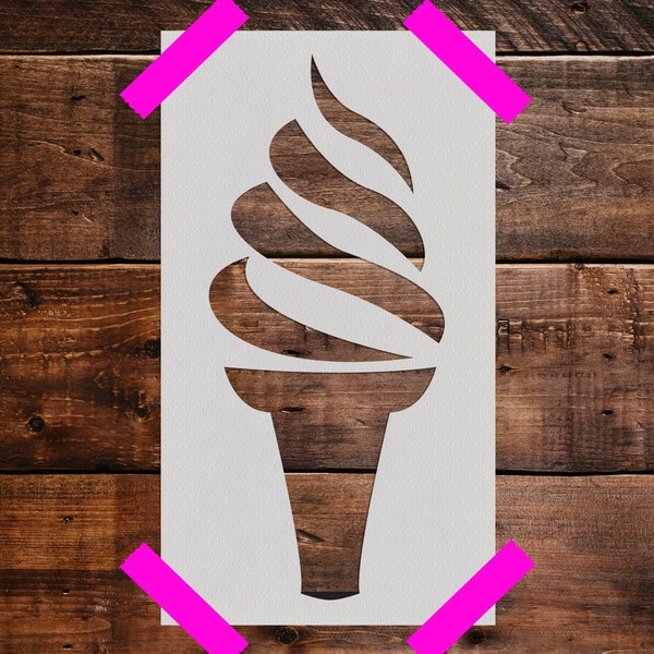 Ice Cream Stencil - Reusable Ice Cream Stencil - Art Stencil - DIY Craft Stencil, Large Ice Cream Wall Stencil, Desert, Treat, Food