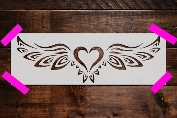 Angel Heart Stencil Reusable Angel Heart Stencil Art Stencil DIY