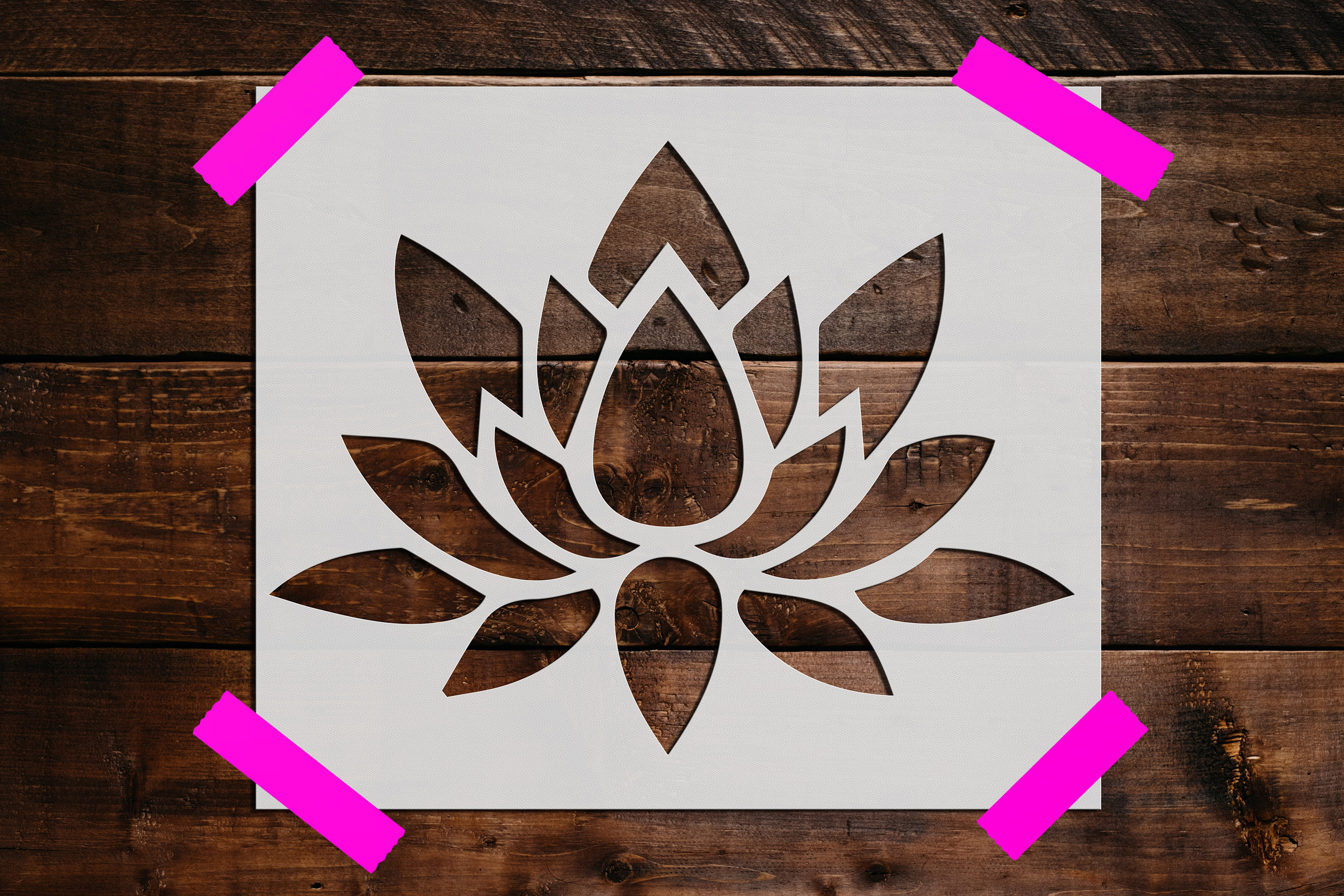 Sacred Lotus Flower Stencil - Reusable Design for Spiritual Home Decor