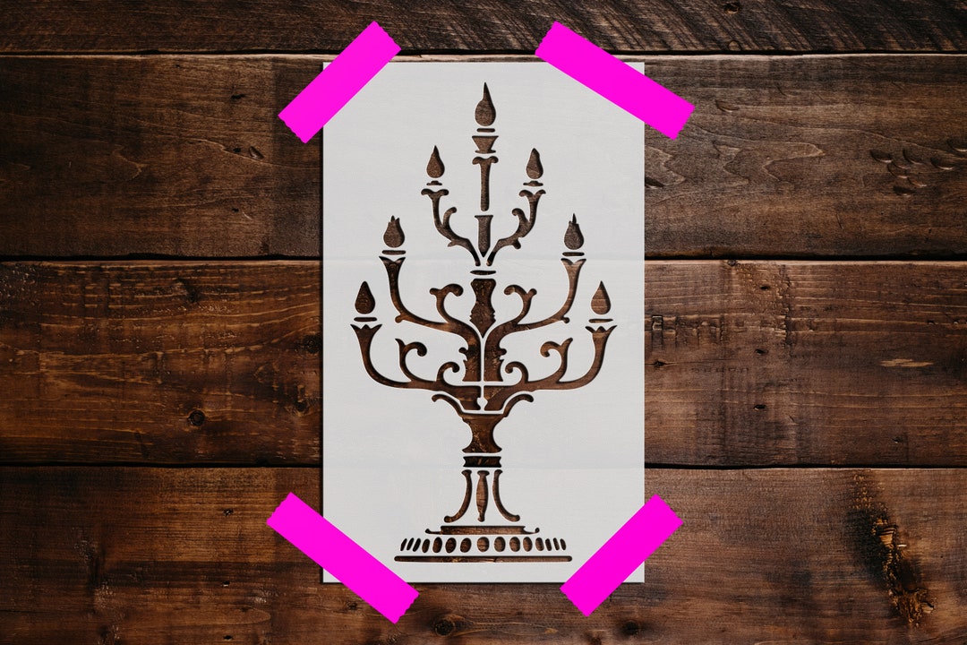 Candelabra Stencil Reusable Candelabra Stencil DIY Craft Stencil