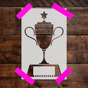 Trophy Stencil - Reusable Trophy Stencil - DIY Craft Stencil, Large Trophy Stencil, Trophies, Awards