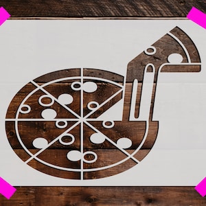 Pizza Stencil, Reusable Pizza Stencil,  DIY Craft Stencil, Large Pizza Stencil, Wall Stencil, Pizza slice