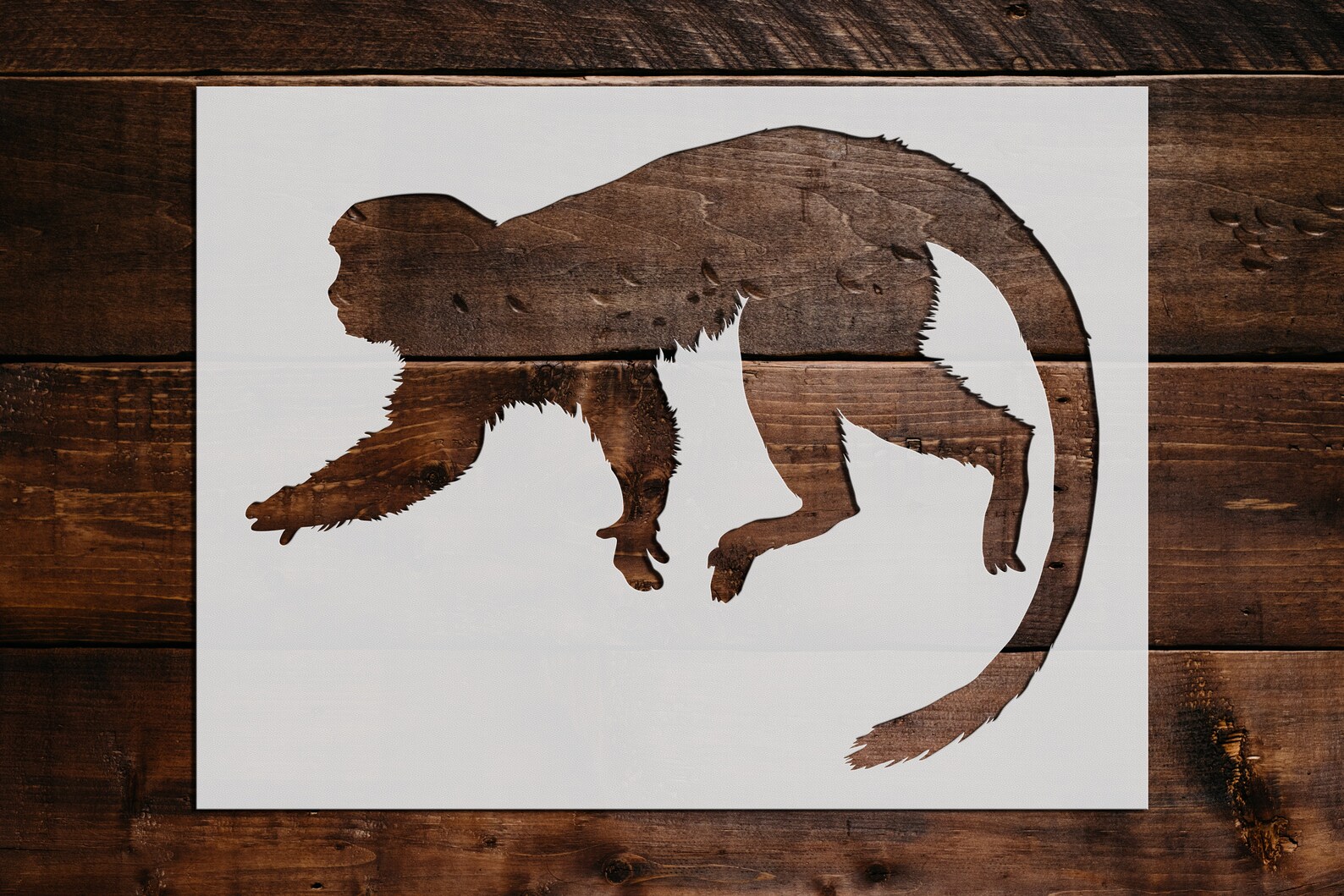 Monkey Stencil Reusable Monkey Stencil DIY Craft Stencil Etsy monkey-face-pumpkin-stencil-free-printable-papercraft-templates