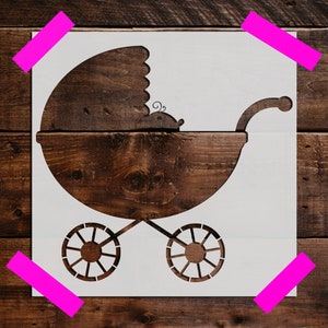 Baby Stroller Stencil - Reusable Baby Stroller Stencil - Art Stencil- Painting Stencil - Large Baby Stroller Stencil