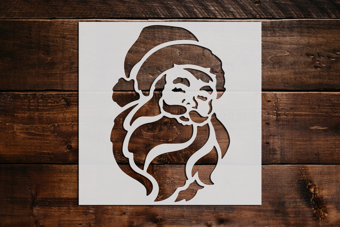 Young Santa Stencil Reusable Young Santa Stencil Art Stencil | Etsy