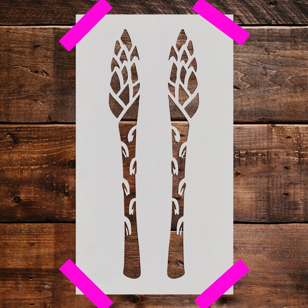 Asparagus Stencil, Reusable Stencil, Art Stencil, DIY Craft Stencil, Asparagus Wall Stencil, Vegetable, Food