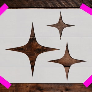 Four 4 point star Stencil, Reusable Four 4 point star Stencil, Art Stencil, DIY Craft Stencil, Four 4 point star Stencil, Wall Stencil