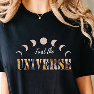 Discover the Mystical Charm of the Moon with our Comfort Colors® Celestial Collection: Moon Phase Graphic T-Shirts in Boho, Oversized Style