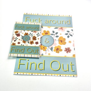 Fick herum und finde es heraus Karte & Magnet