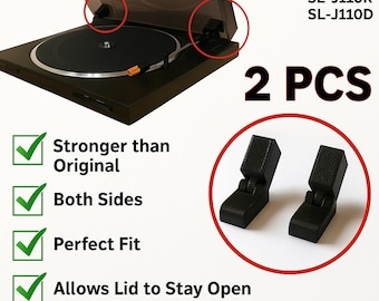 2x Gångjärn för lock till Technics Midi skivspelare SL-J110R SL-J110D