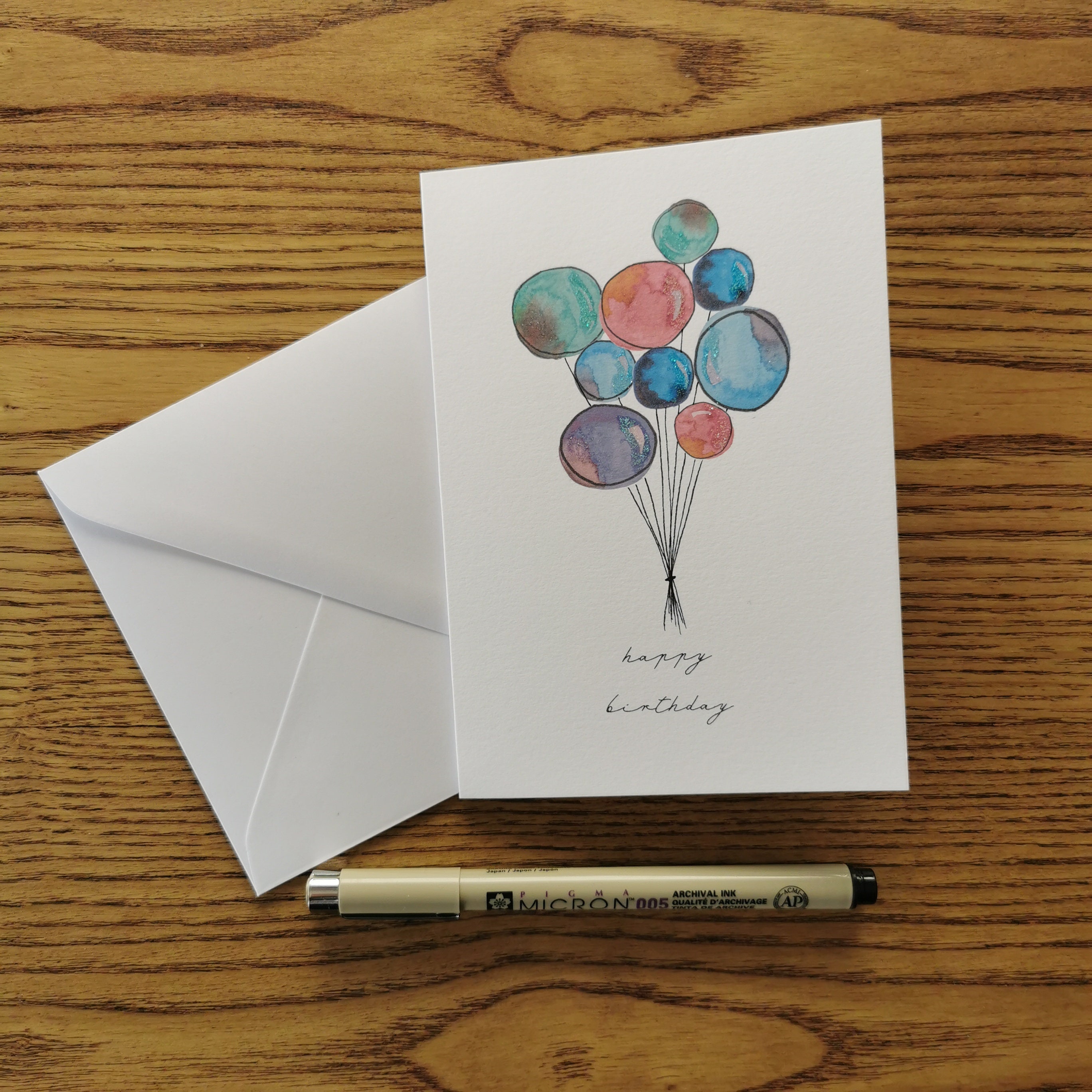 Balloon Birthday Card Etsy
