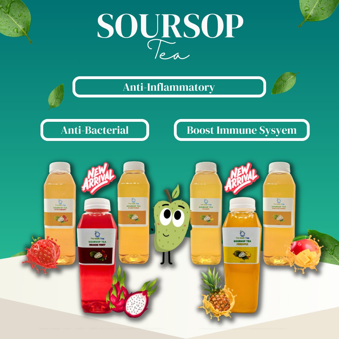 Soursop Herbal Tea 16 Oz, Organic Relaxing Tea, Mangoes and