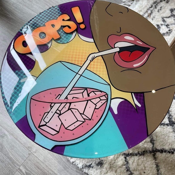 POP Art Resin Table - Gin OOPS!