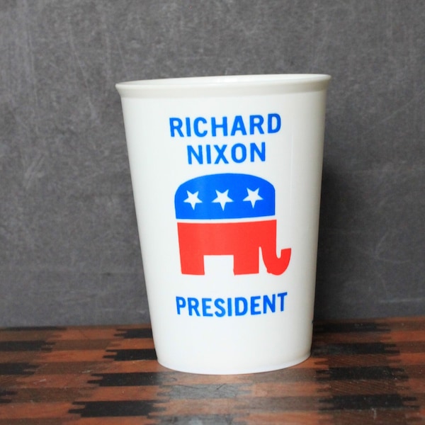 Vintage Richard Nixon Cup. President, Plastic Drinking Glass, Generation Of Peace, Allstate Medical Products, Campaign, Unique, Rare, HTF.