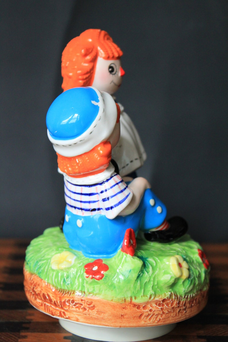 Vintage Raggedy Ann Andy Spinning Music Box. Schmid Company. Etsy