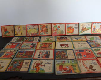 Vintage Childrens Paper Books. Set Of 34, Small, Thin, Short Stories, Unique, Rare, HTF, Grandmacore Gift For A Collector, My First Books.