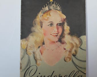 Vintage Cinderella Soft Cover Childrens Book. Retold By Mary Windsor, 1935 Whitman Publishing, SLIGHT DAMAGE, Gift For A Collector.