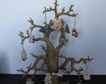 Vintage Lenox Halloween Tree. COMPLETE, Mint Condition, Grandmacore Mantel Decor, Housewarming, Hostess, Gift For A Collector.