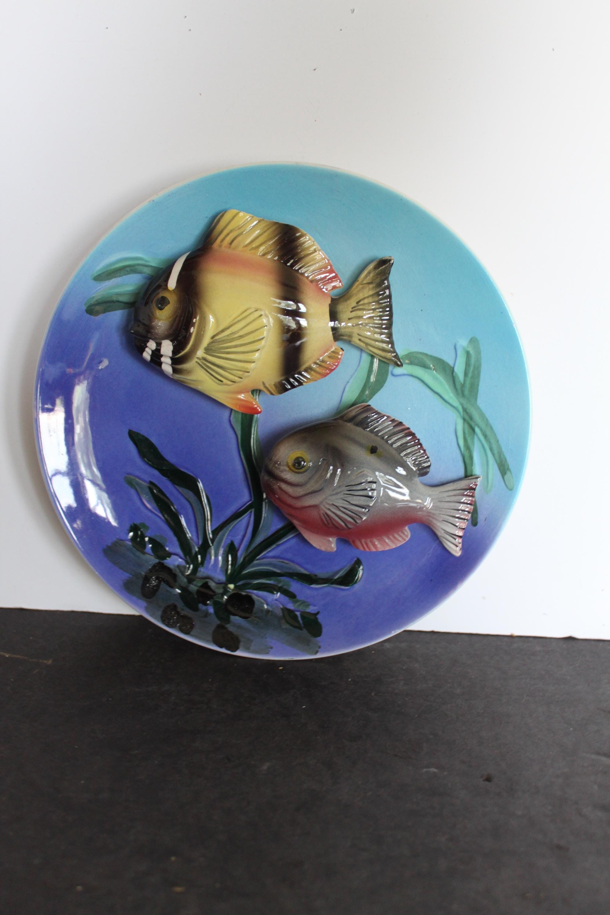 フランスビンテージ壁掛け　セラミックフィッシュ　陶器　魚 フランスビンテージ壁掛け セラミックフィッシュ 陶器 魚 - メルカリ