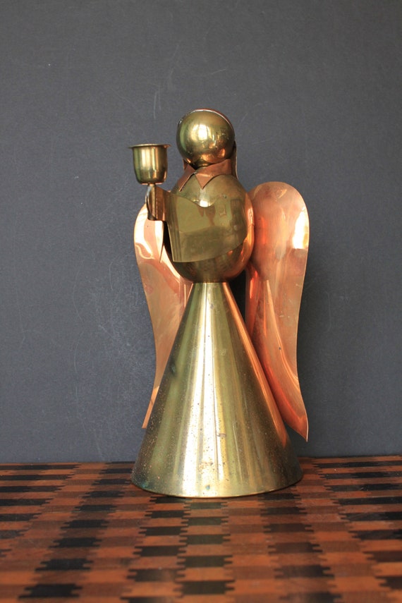 Vintage Angel Candle Holder. Brass and Copper Grandmacore Etsy